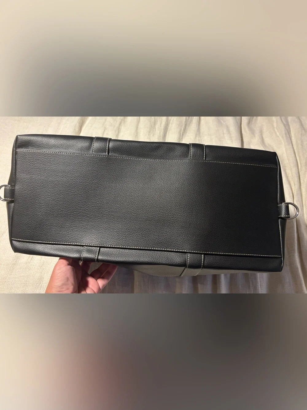 Barrington Black Vegan Leather Duffel Bag - New - Albright College Design
